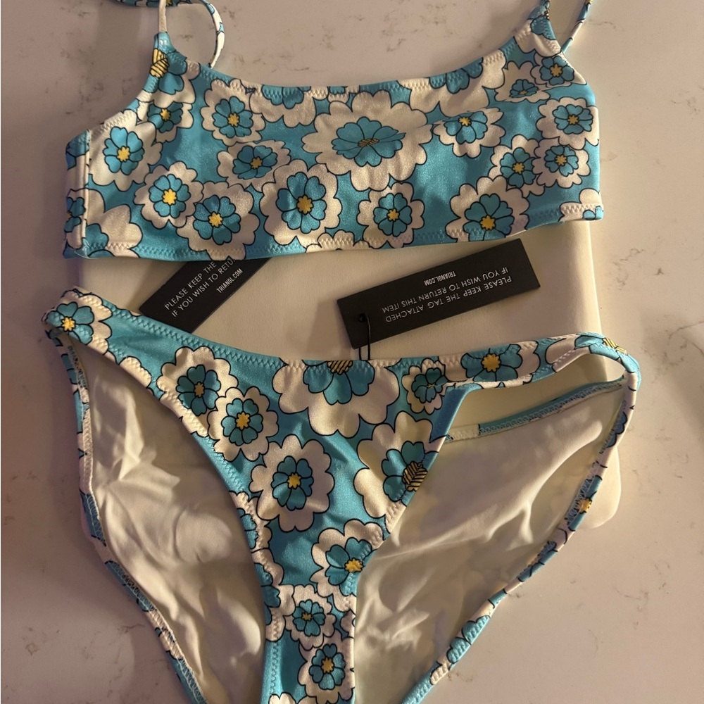 Triangl Swimwear Blue Floral Bikini